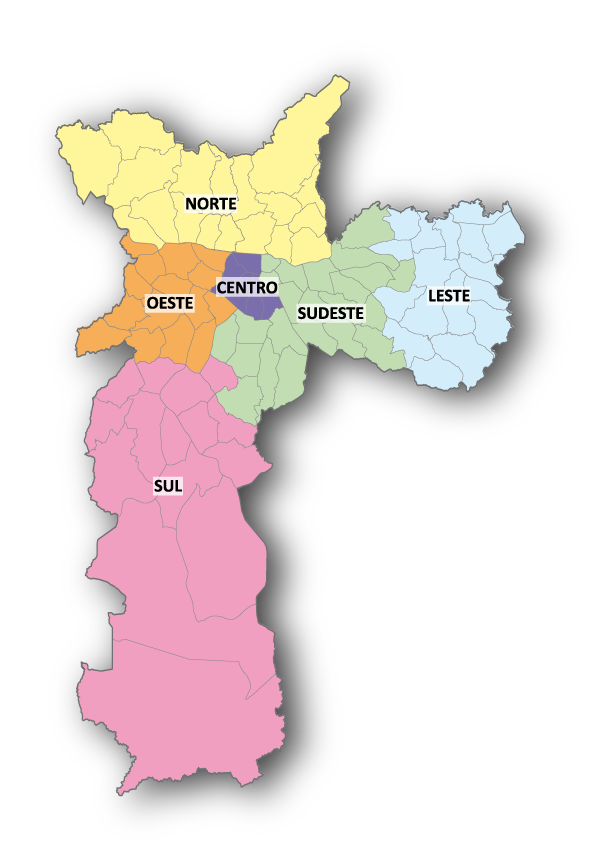 mapa da cidade de São Paulo.
